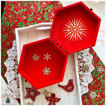 "Exclusive Nordic folk embroidery box with holiday stitching theme
