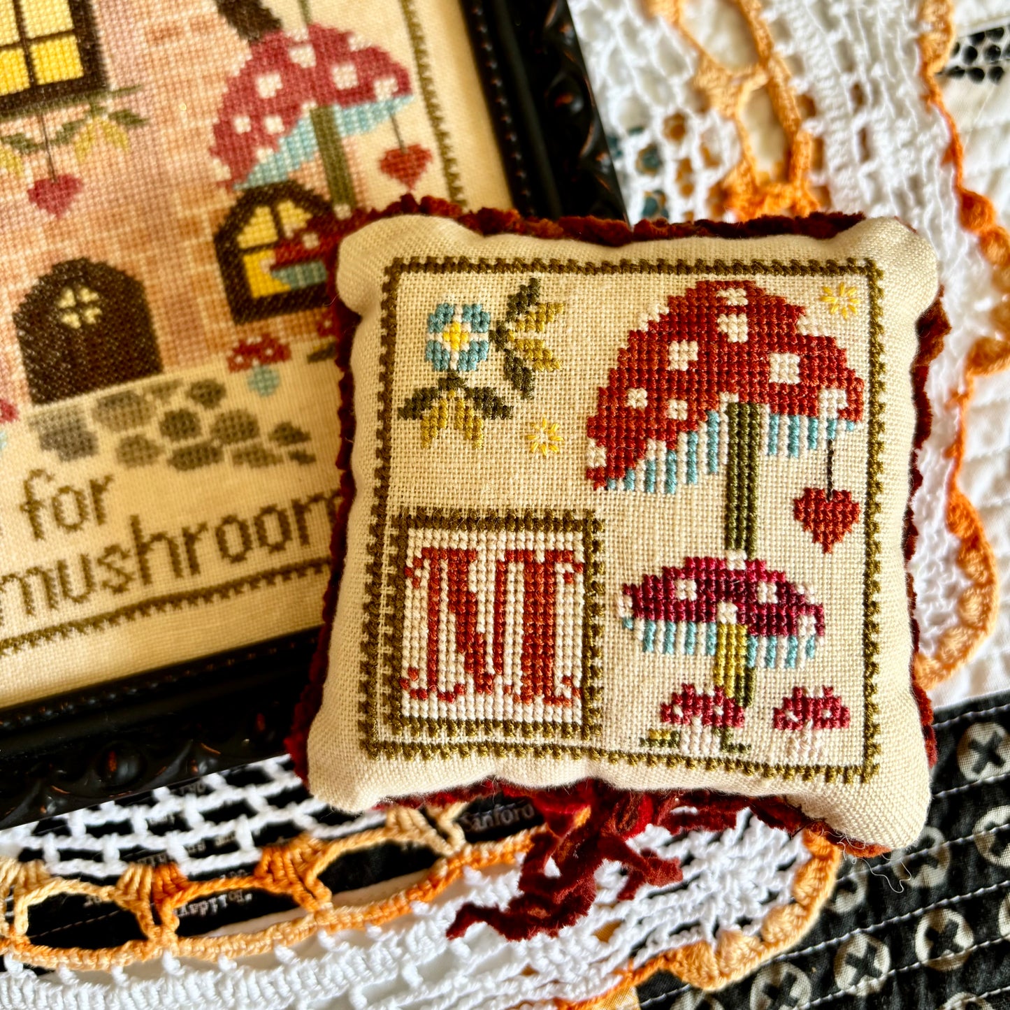 M is for Mushroom Duo Cross-stitch Chart