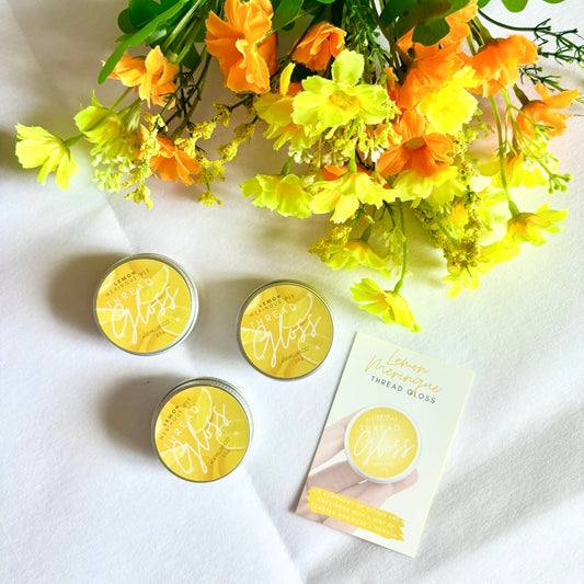 Lemon meringue pie scented thread gloss for embroidery