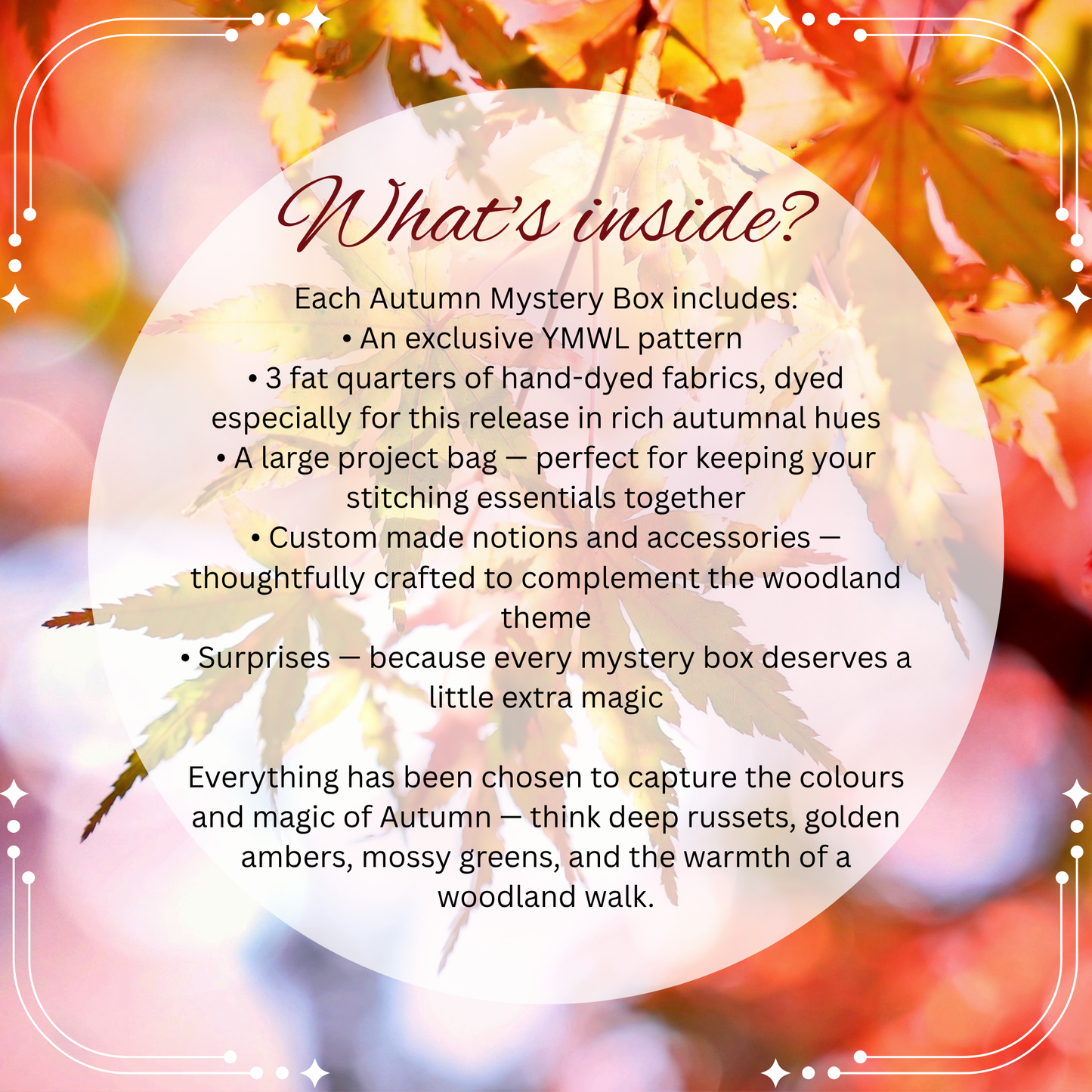 PREORDER Autumn Mystery Box | Quarterly Cross Stitch Subscription Box