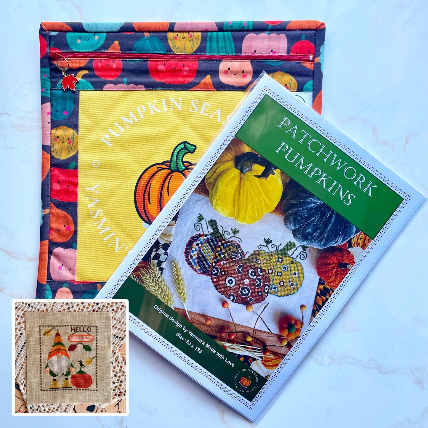 Pumpkin Project Bag for Cross-Stitch & Embroidery