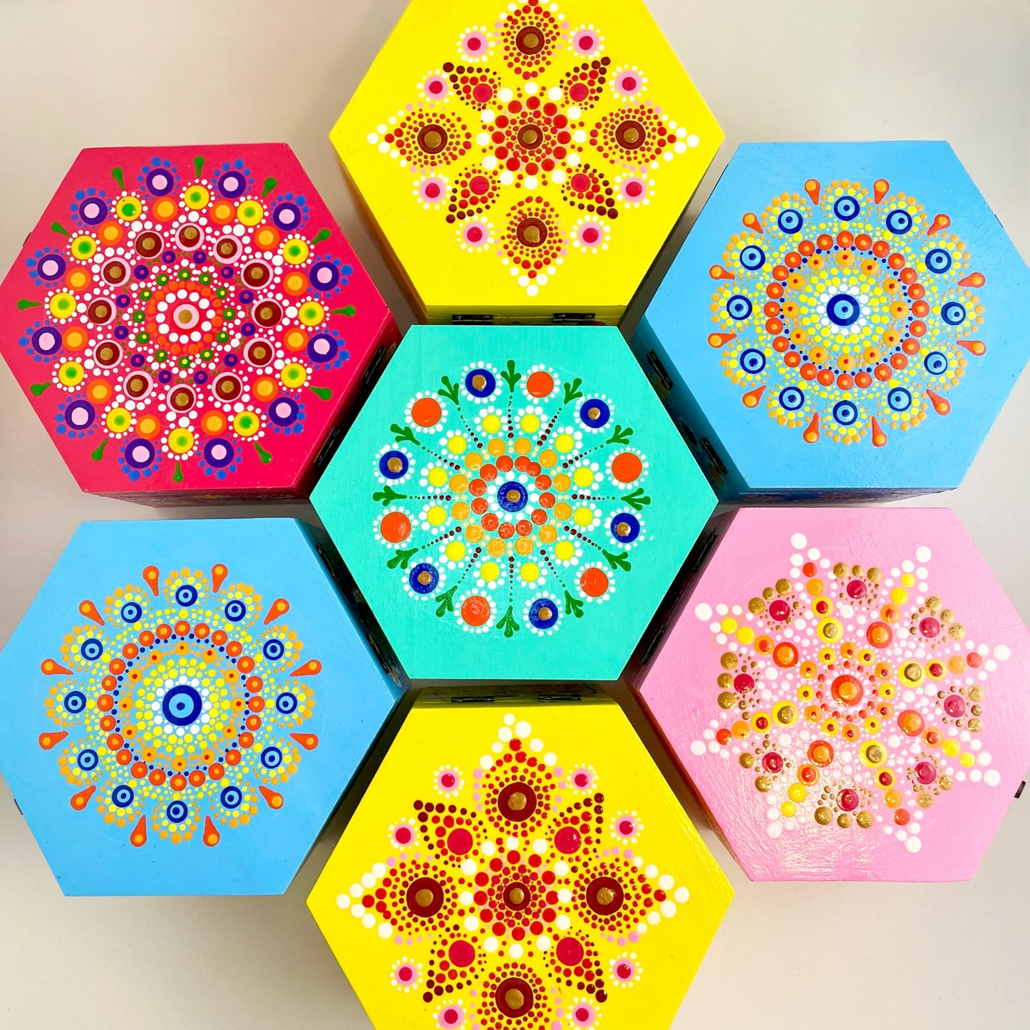 Sunflower Season – Mandala Hand-Painted Thread Boxes