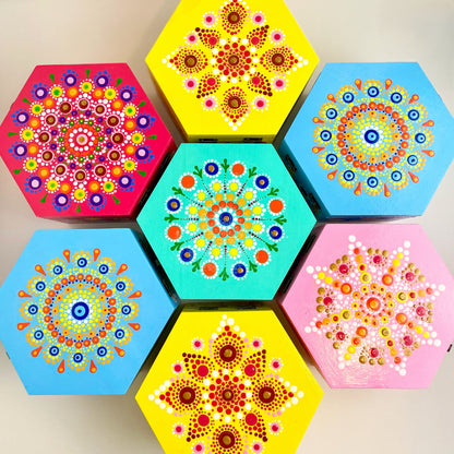 Sunflower Season – Mandala Hand-Painted Thread Boxes