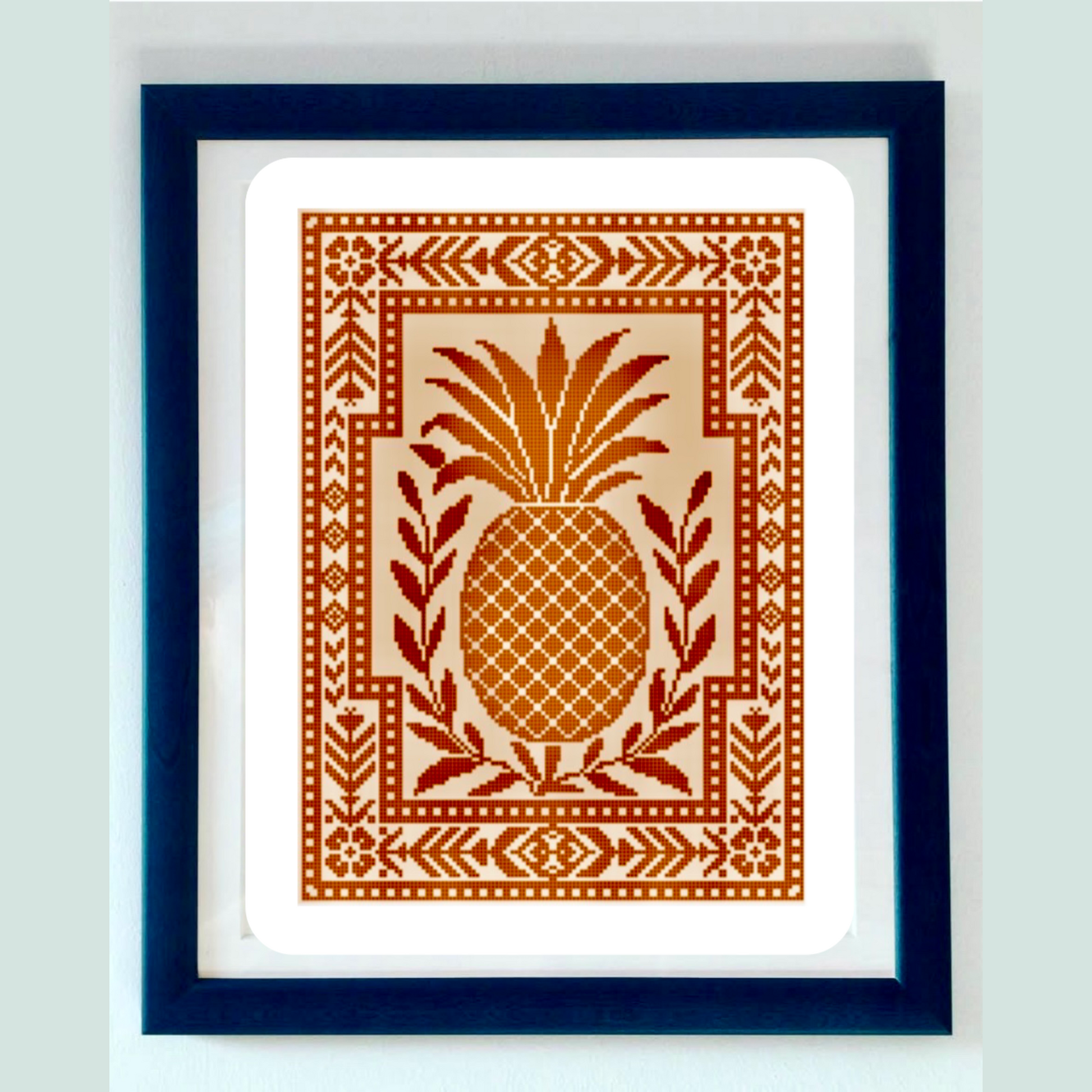 Pineapple Pop Stitch cross stitch chart with tropical design