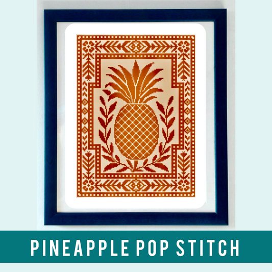 Pineapple Pop Stitch cross stitch chart with tropical design