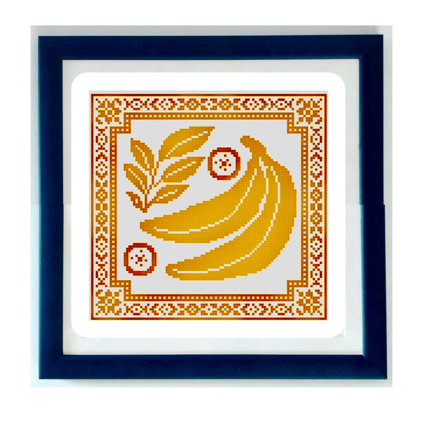 Banana About Stitching cross stitch chart with yellow bananas