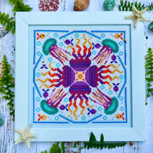 Mandala Style Cross stitch Pattern - JELLYFISH