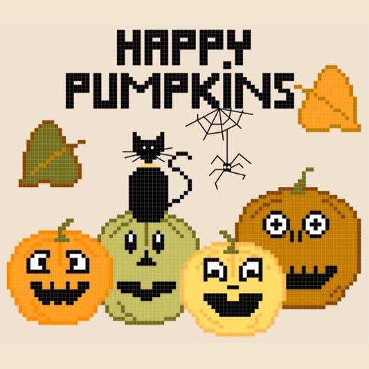 Happy Pumpkins Cross-stitch Chart