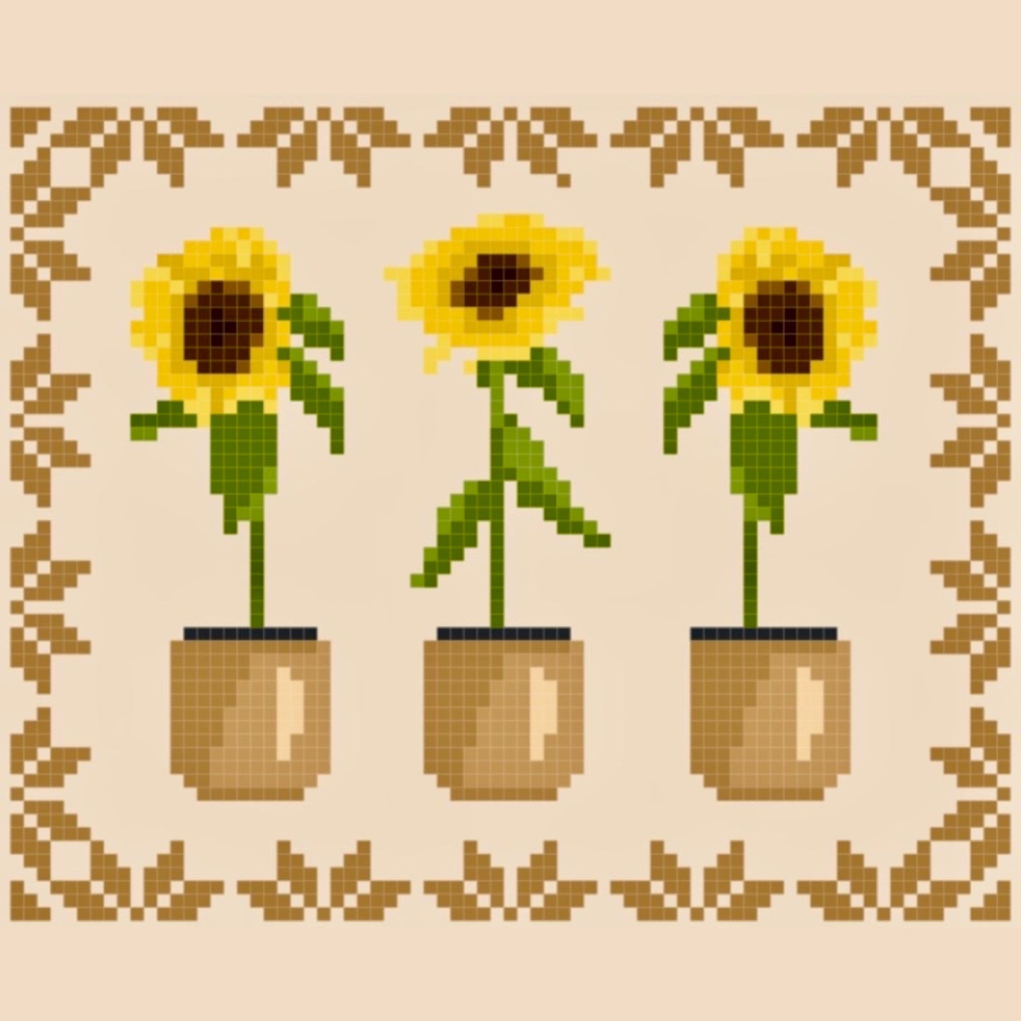 Sunflowers Cross-stitch Chart