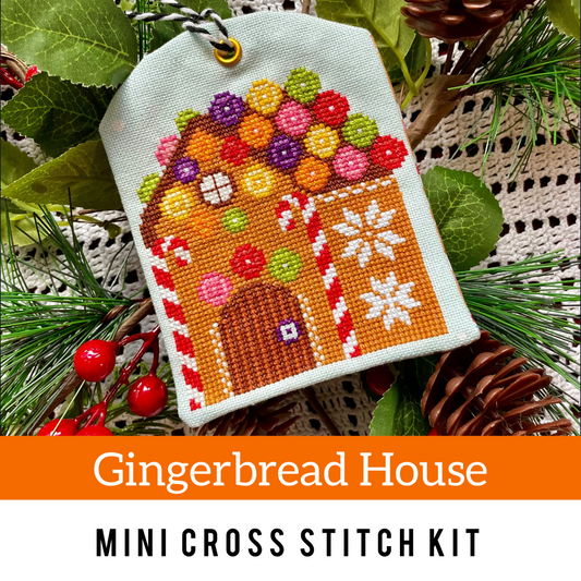 Gingerbread House Mini Cross-stitch Kit