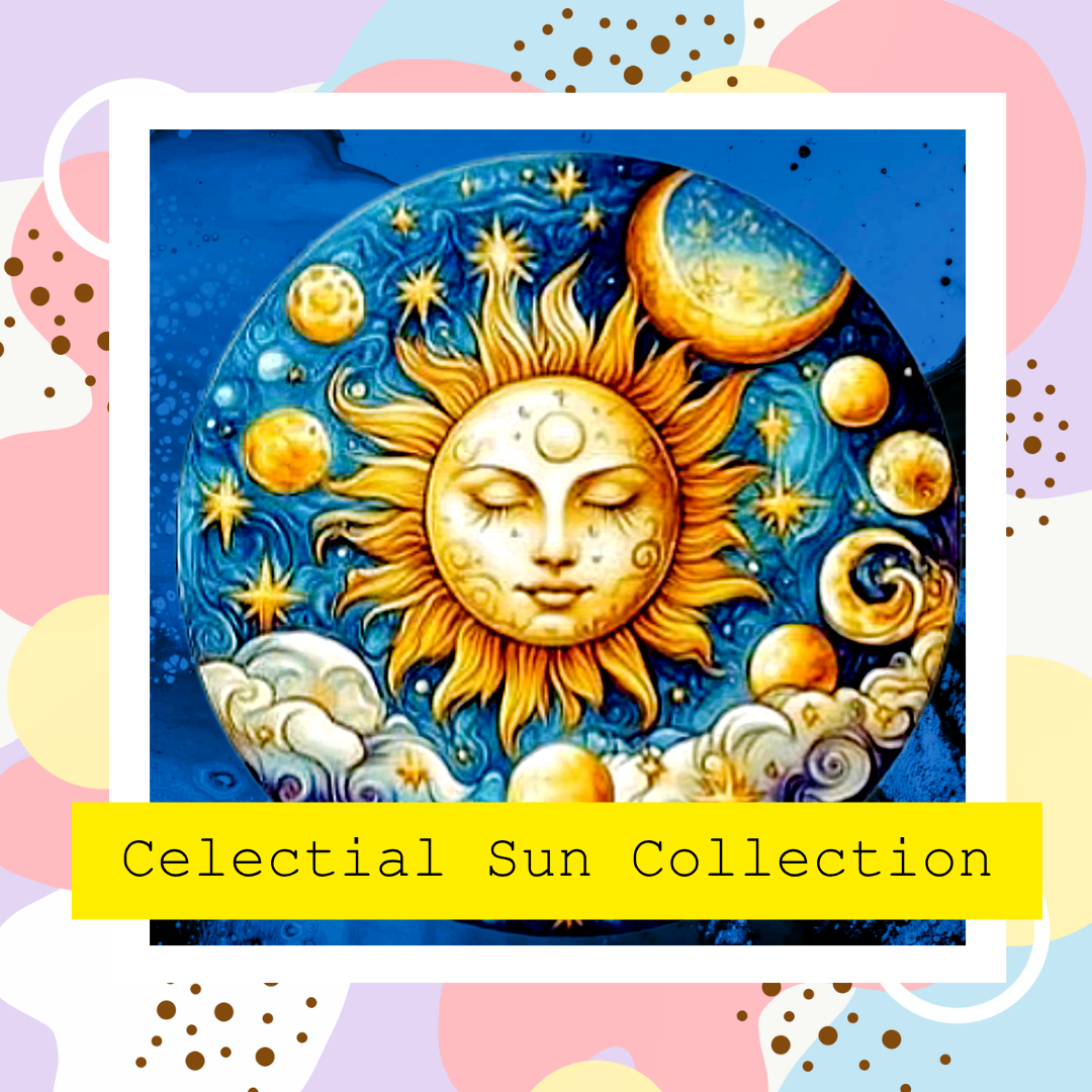Celestial Sun Hand-Painted Storage Boxes