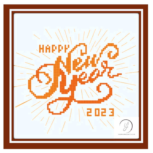 Happy New Year Cross-stitch Chart