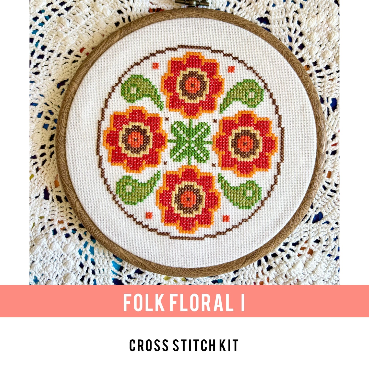 Folk Floral I Cross-stitch Kit