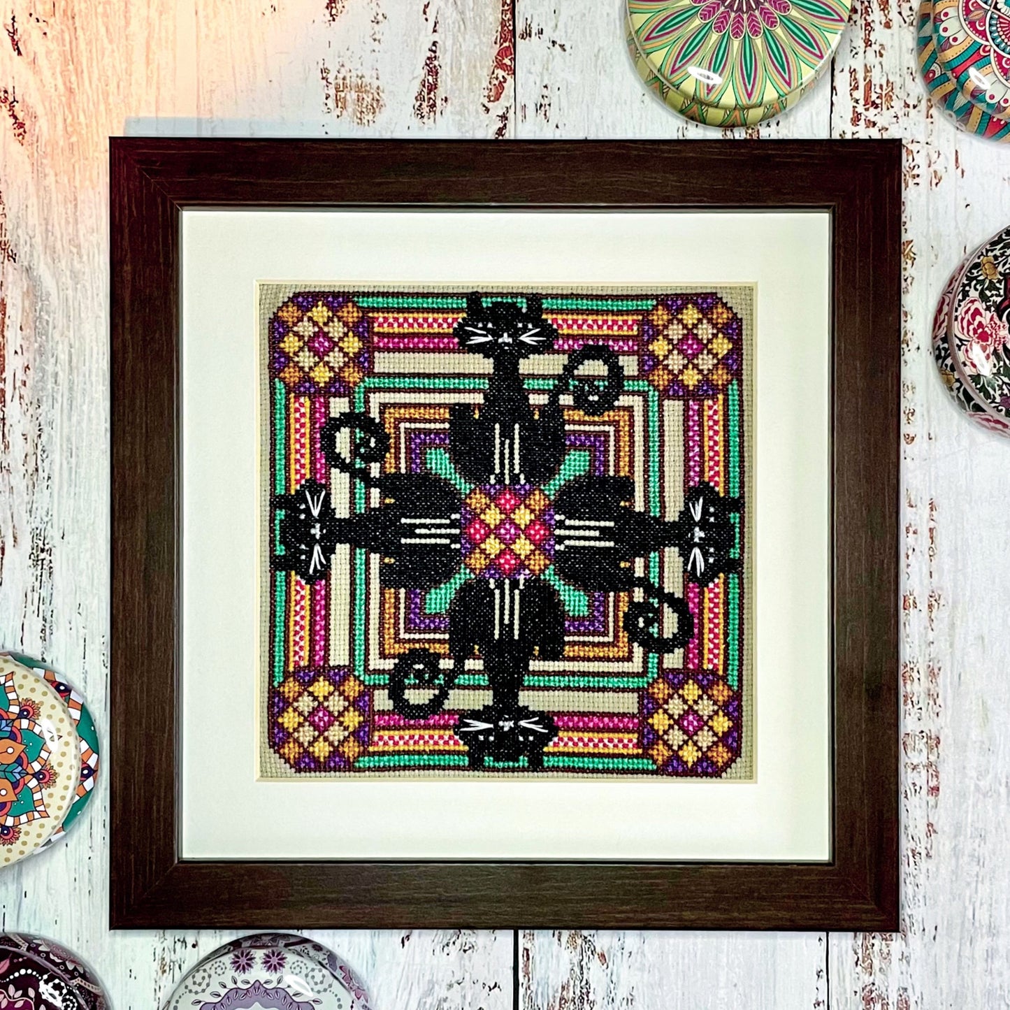 Cat Mandala Cross-stitch Kit