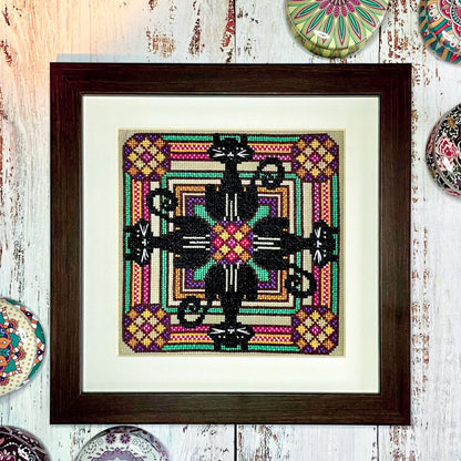 Cat Mandala Cross-stitch Kit