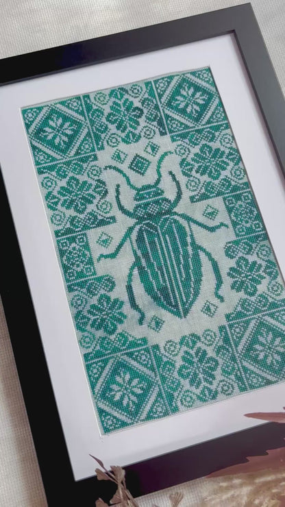 Nature Geometry Beetle Cross-stitch Pattern