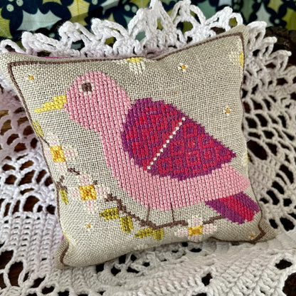 Seasonal bird embroidery chart from the Folk Birds Series – spring edition